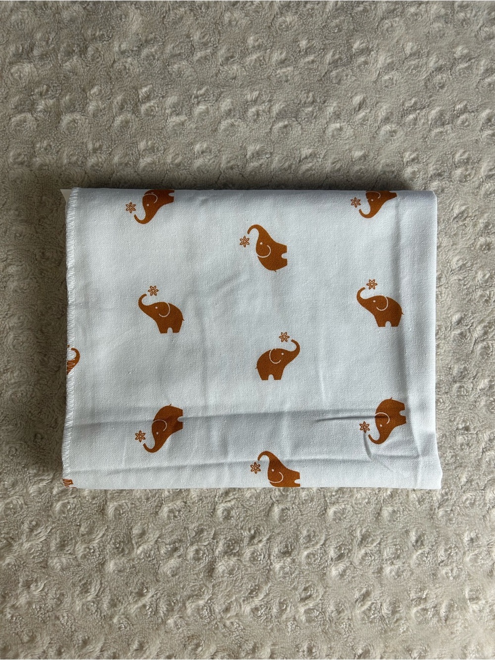 Medline Orange Elephants Hospital Receiving Blanket White Cotton Blend